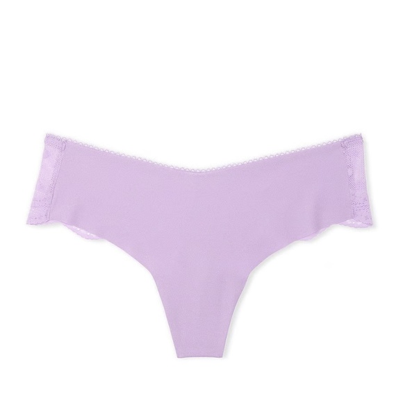 Victoria's Secret No-Show Heart Mesh-Back Thong Panty Charmed Violet Medium NEW - Picture 5 of 6